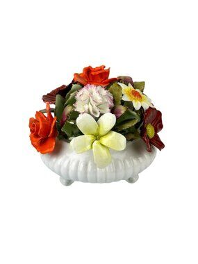 Royal Adderley Porcelain Ceramic Floral Bouquet Fall Made England Rose VTG READ